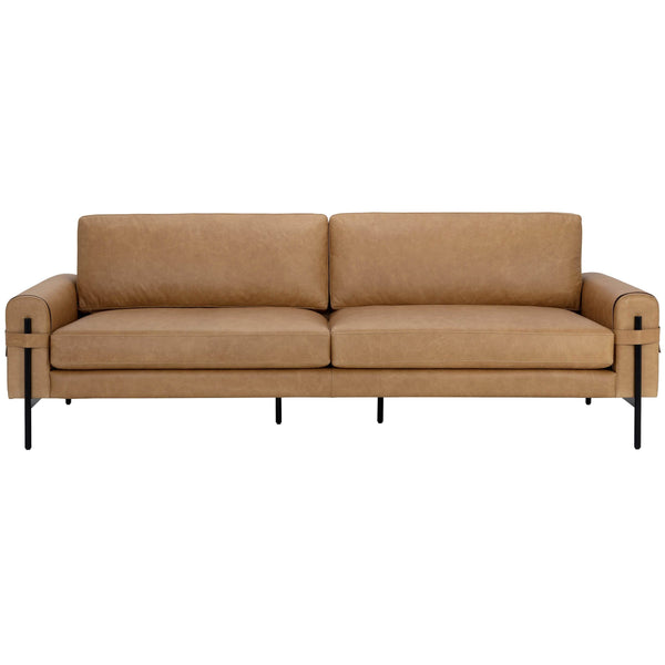 home fashion Camus Leather Sofa Ludlow Sesame