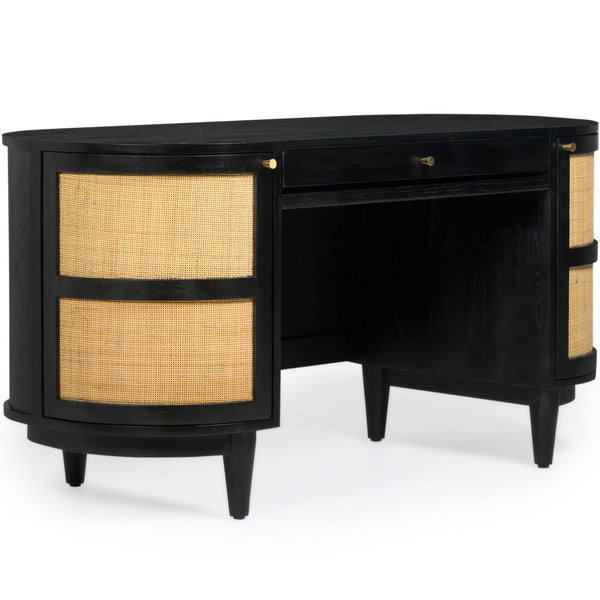 home fashion Canggu Cane Desk Charcoal