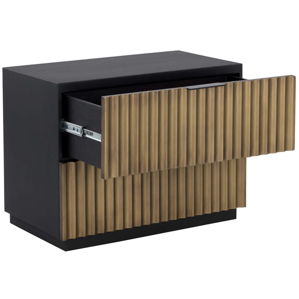 Home Fashion Carlin Nightstand Black/Antique Brass