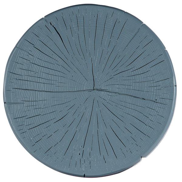 Home Fashion Carved Stump Side Table Blue