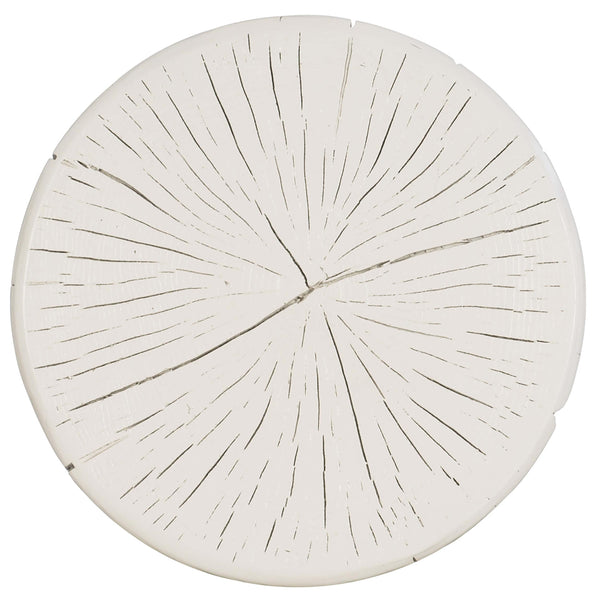 Home Fashion Carved Stump Side Table White