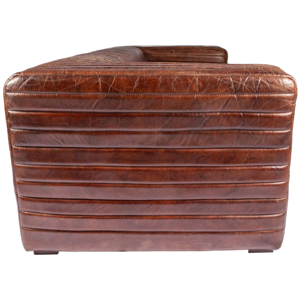 Home Fashion Castle Leather Sofa Dark Brown