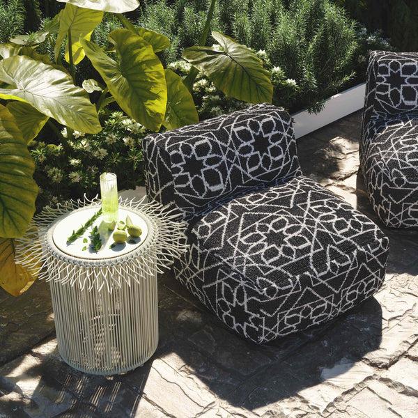 Home Fashion Chiara Indoor/Outdoor Pouf Black