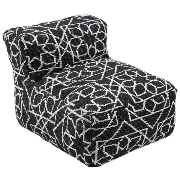 home fashion Chiara Indoor/Outdoor Pouf Black