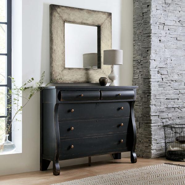 Home Fashion Ciao Bella 5 Drawer Bureau Black