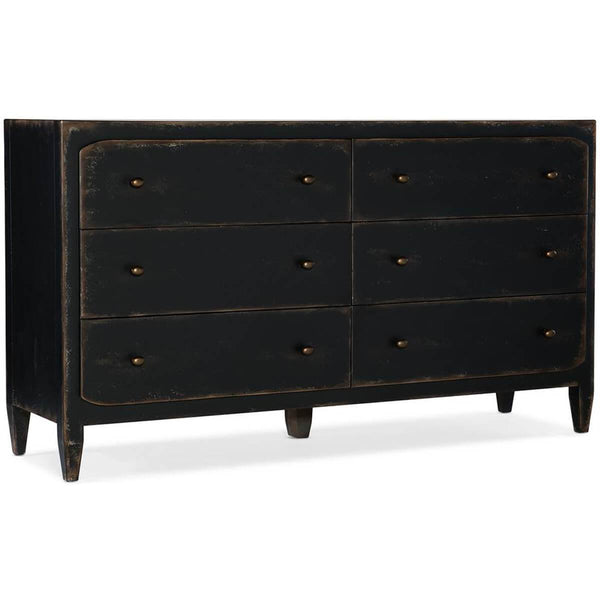 home fashion Ciao Bella 6 Drawer Dresser Black