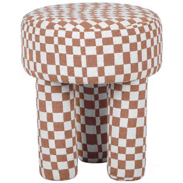 home fashion Claire Stool Brown Checkered