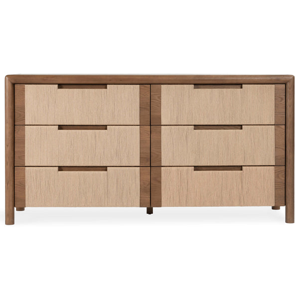 Home Fashion Corda 6 Drawer Dresser Brown/Natural