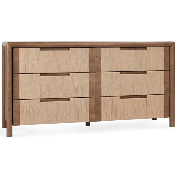 home fashion Corda 6 Drawer Dresser Brown/Natural