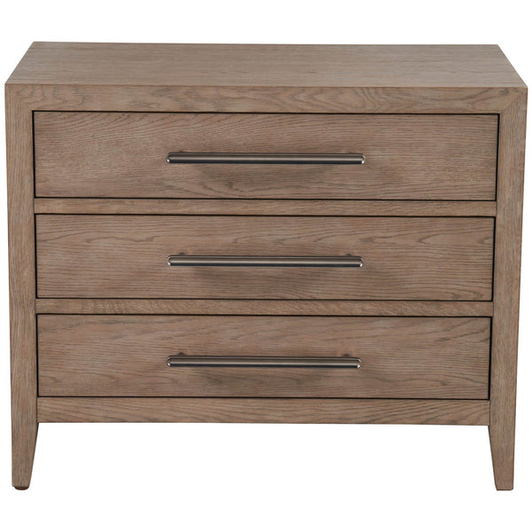 Home Fashion Cove 3 Drawer Nighstand Gray Oak