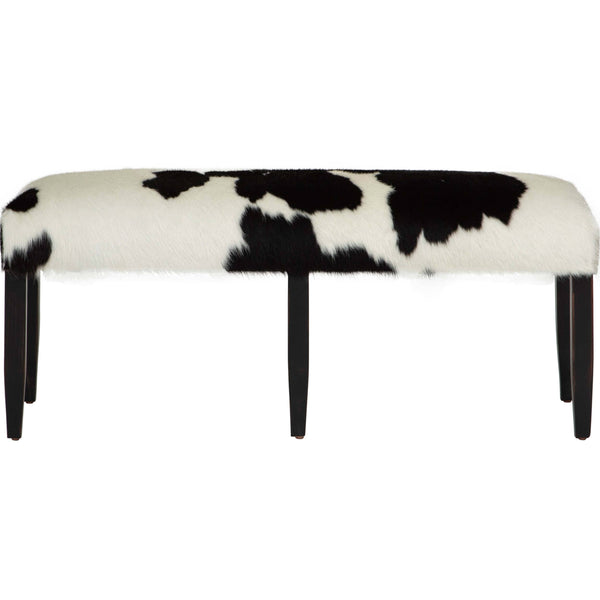Home Fashion Cowhide Bench Black/White