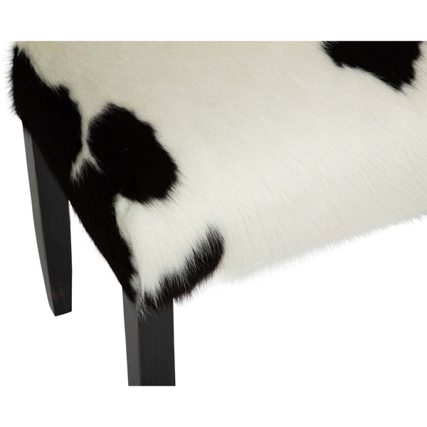 Home Fashion Cowhide Bench Black/White