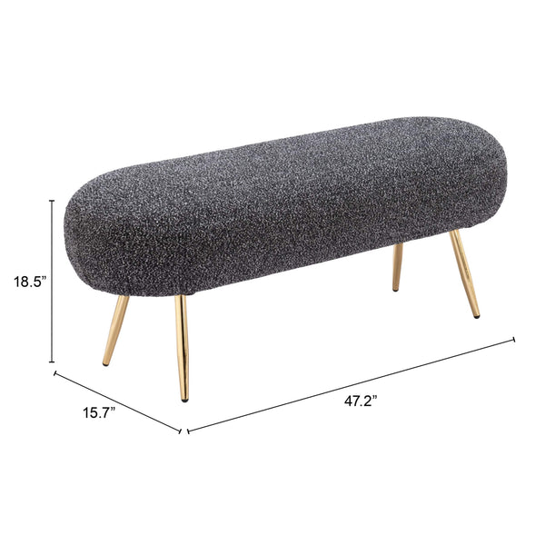 Home Fashion Creek Bench Glitter Black