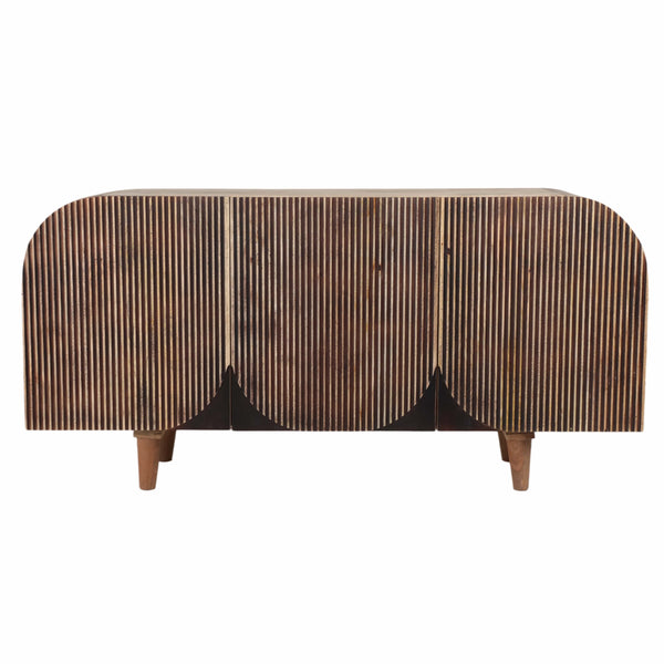 Home Fashion Curved Ridges Sideboard Brown/Natural