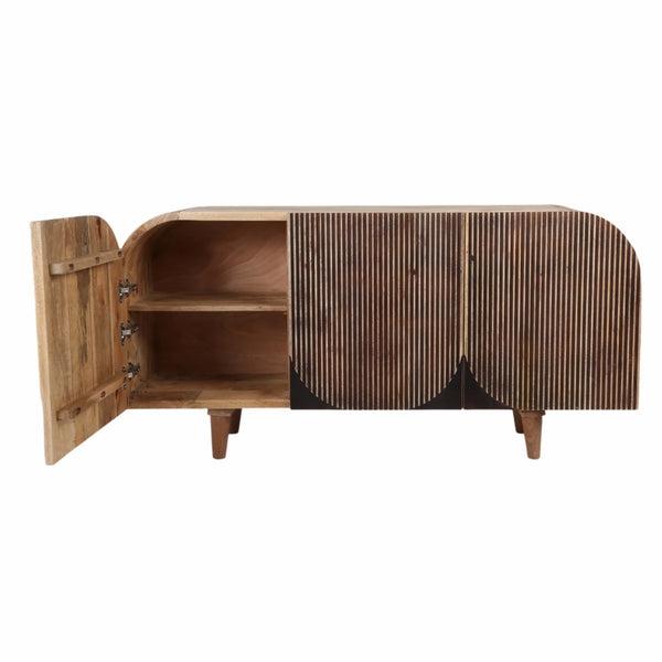 Home Fashion Curved Ridges Sideboard Brown/Natural