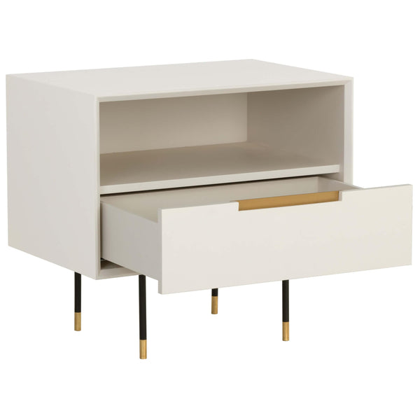 Home Fashion Danbury Nightstand Modern Cream