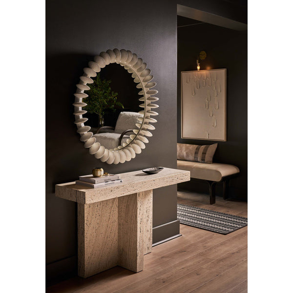 Home Fashion Daxton Console Table White Travertine