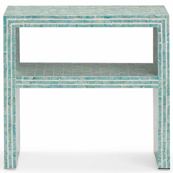 Home Fashion Derry Capiz Shell Nightstand Blue