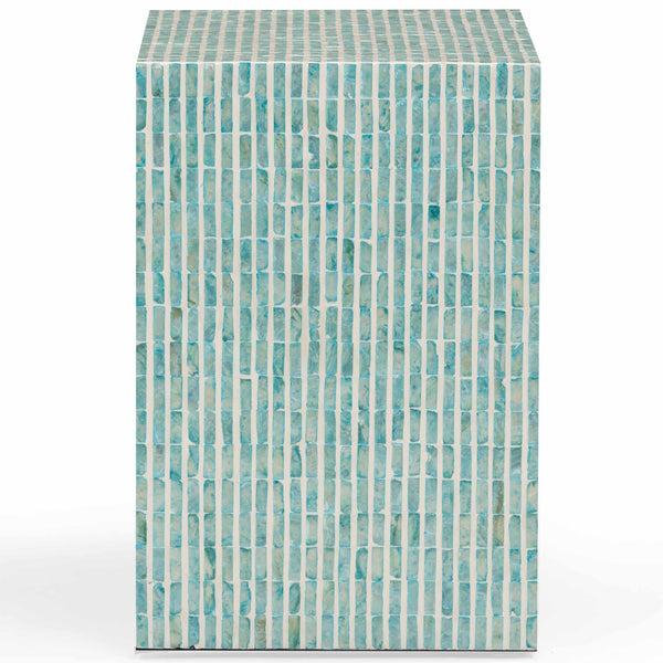 Home Fashion Derry Capiz Shell Nightstand Blue