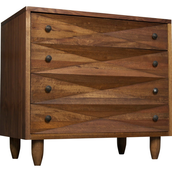 Home Fashion Diamond Chest Dark Walnut