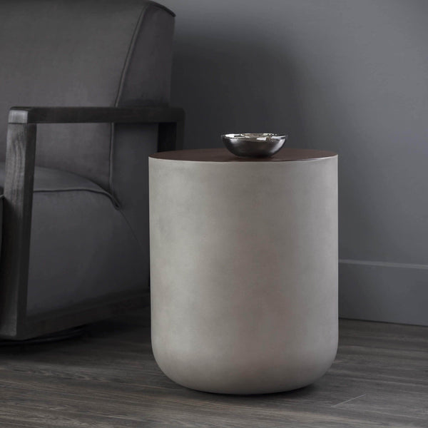 Home Fashion Diaz End Table Grey/Wood Grain Brown