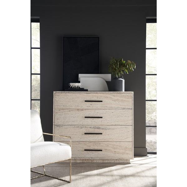 Home Fashion Dove 4 Drawer Chest White Travertine