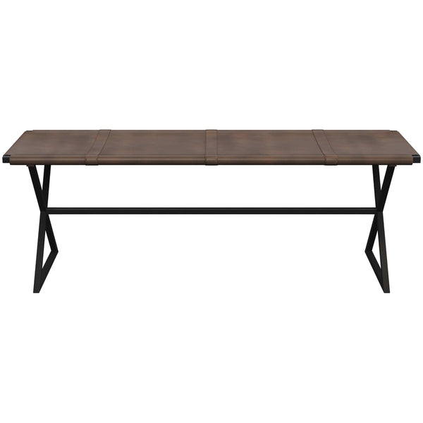 home fashion Elon Leather Bench Vintage Cognac