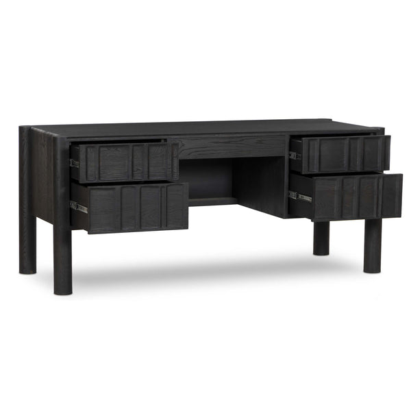Home Fashion Ezri Desk Carved Black By Four Hands