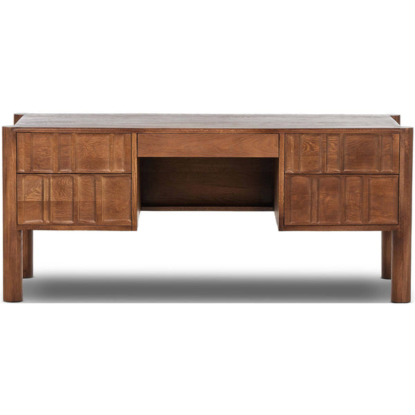 Home Fashion Ezri Desk Carved Cocoa By Four Hands