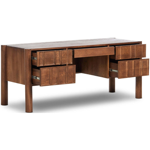 Home Fashion Ezri Desk Carved Cocoa By Four Hands