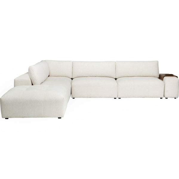 Home Fashion Farley Sectional W/Ottoman Nomad Snow