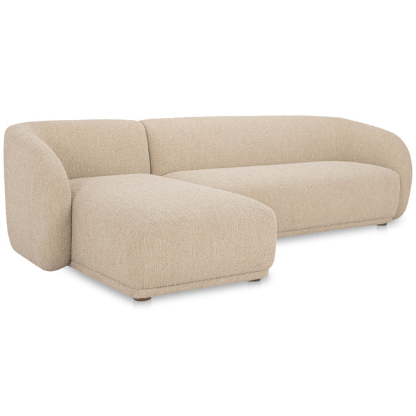 home fashion Faye Left Sectional Beige Boucle
