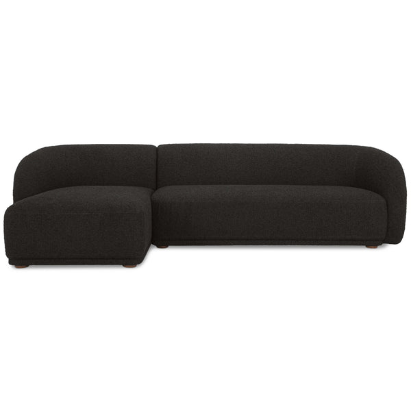 Home Fashion Faye Left Sectional Black Boucle