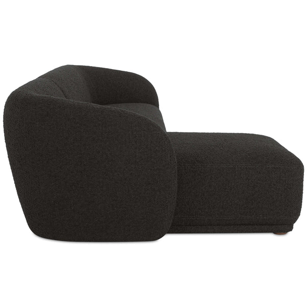 Home Fashion Faye Left Sectional Black Boucle