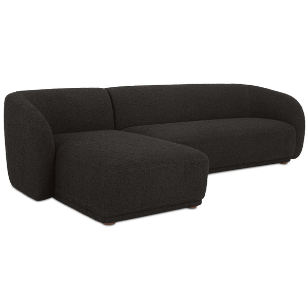 home fashion Faye Left Sectional Black Boucle