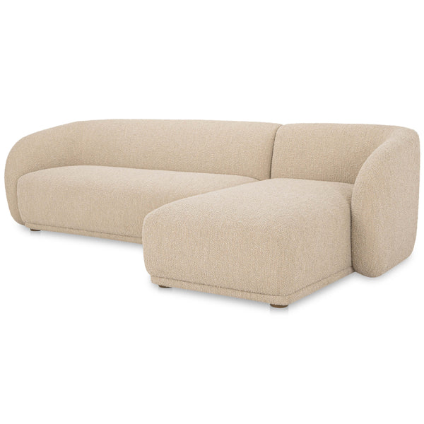 home fashion Faye Right Sectional Beige Boucle