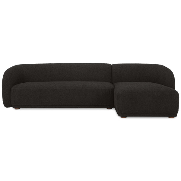 Home Fashion Faye Right Sectional Black Boucle