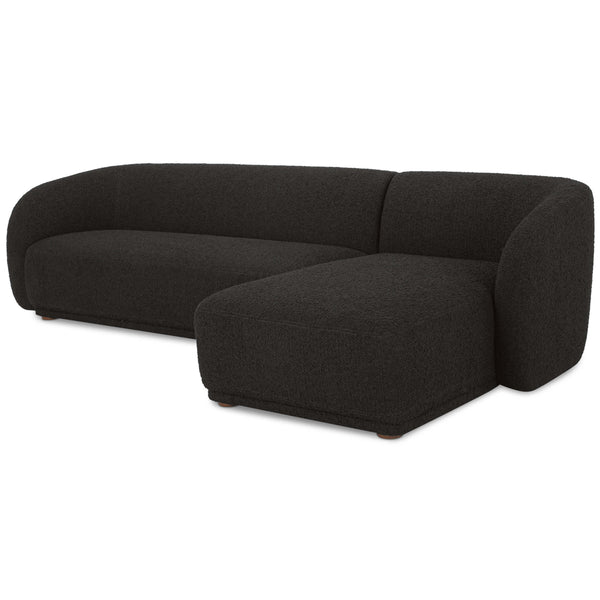 home fashion Faye Right Sectional Black Boucle