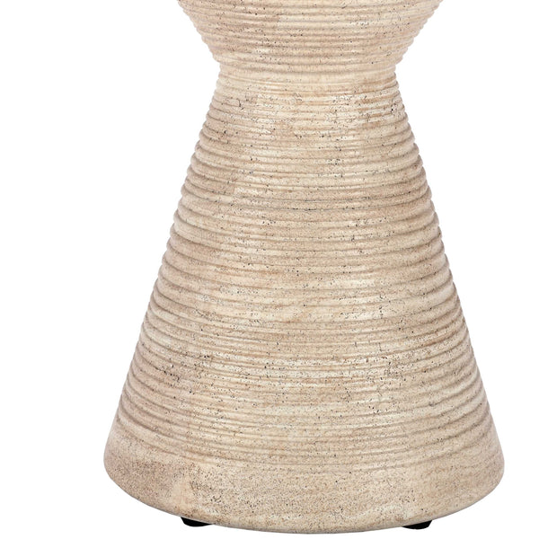 Home Fashion Fern Outdoor Round Accent Table Beige