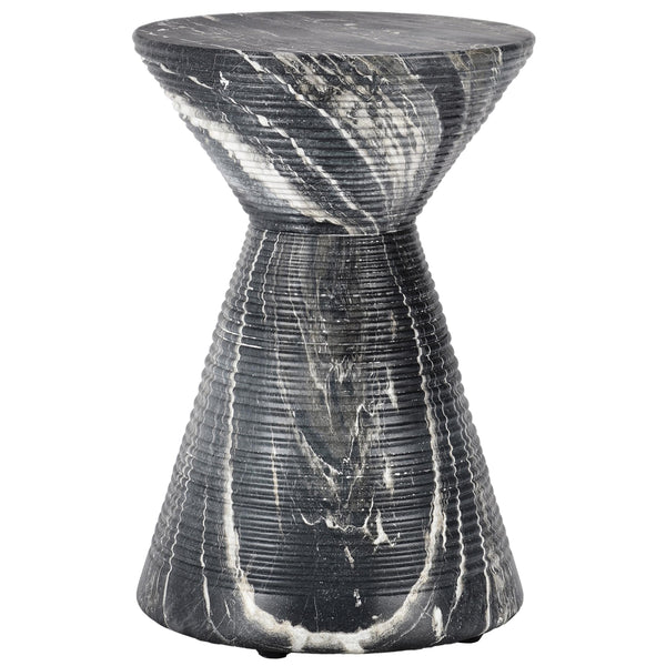 Home Fashion Fern Outdoor Round Accent Table Black