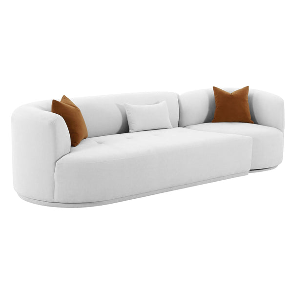 Home Fashion Fickle 2 Piece Modular LAF Sofa Grey