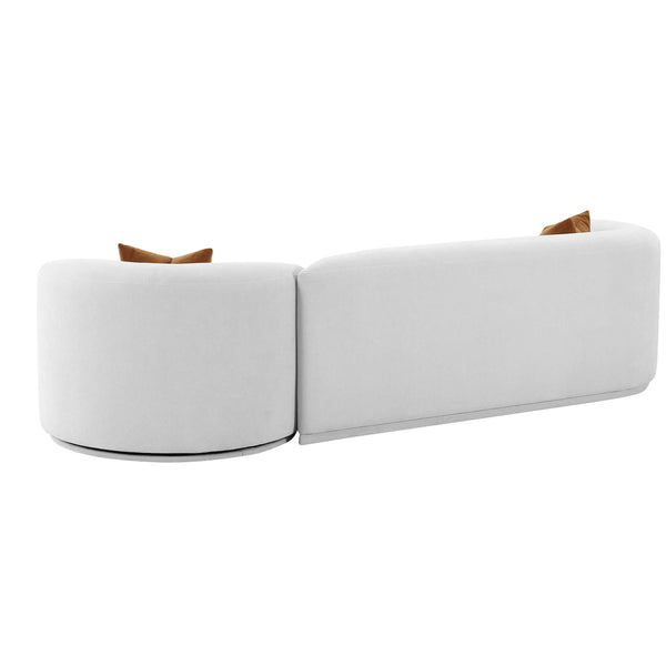 Home Fashion Fickle 2 Piece Modular LAF Sofa Grey