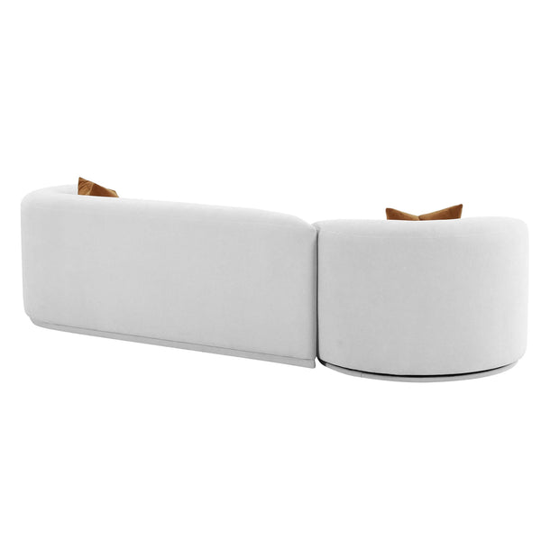 Home Fashion Fickle 2 Piece Modular RAF Sofa Grey