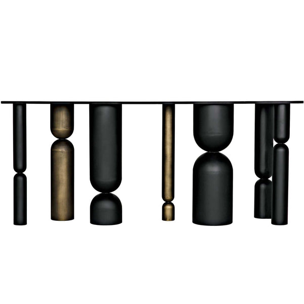 Home Fashion Figaro Console Matte Black/Aged Brass