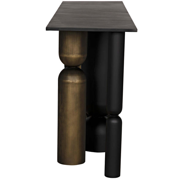 Home Fashion Figaro Console Matte Black/Aged Brass