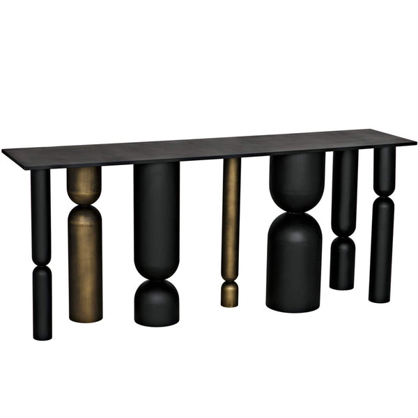 Home Fashion Figaro Console Matte Black/Aged Brass