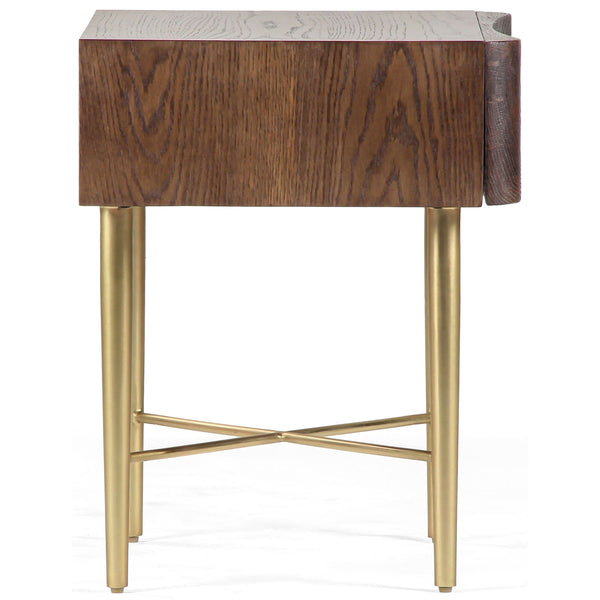 Home Fashion Flora Nightstand Light Walnut