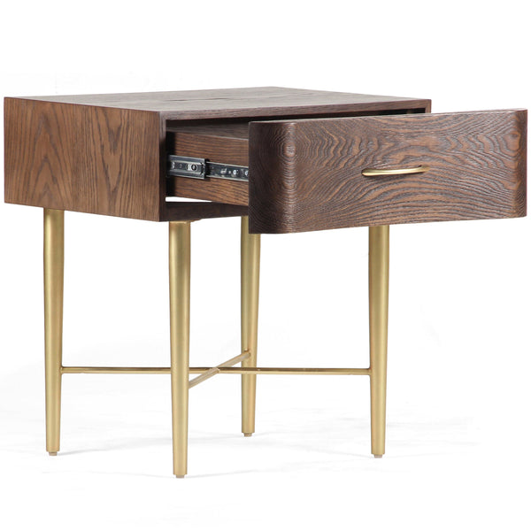 Home Fashion Flora Nightstand Light Walnut