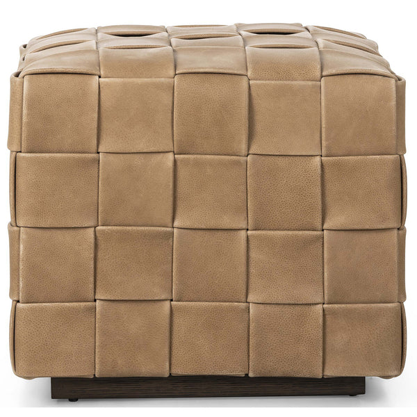 Home Fashion Flores Leather Ottoman Palermo Drift