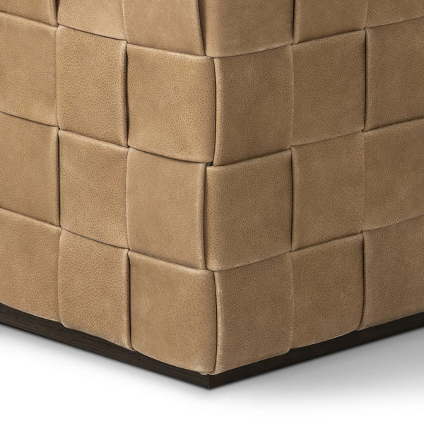 Home Fashion Flores Leather Ottoman Palermo Drift